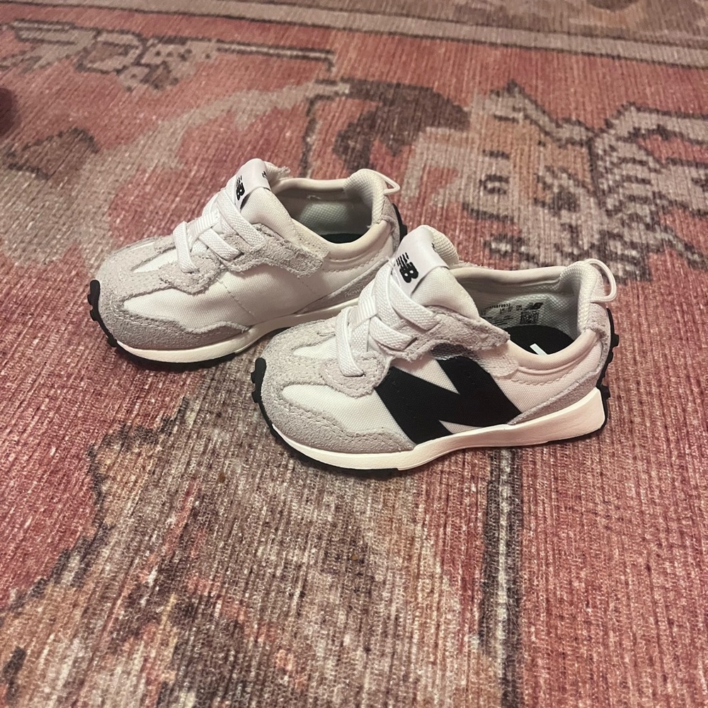 New Balance White and Black Sneakers